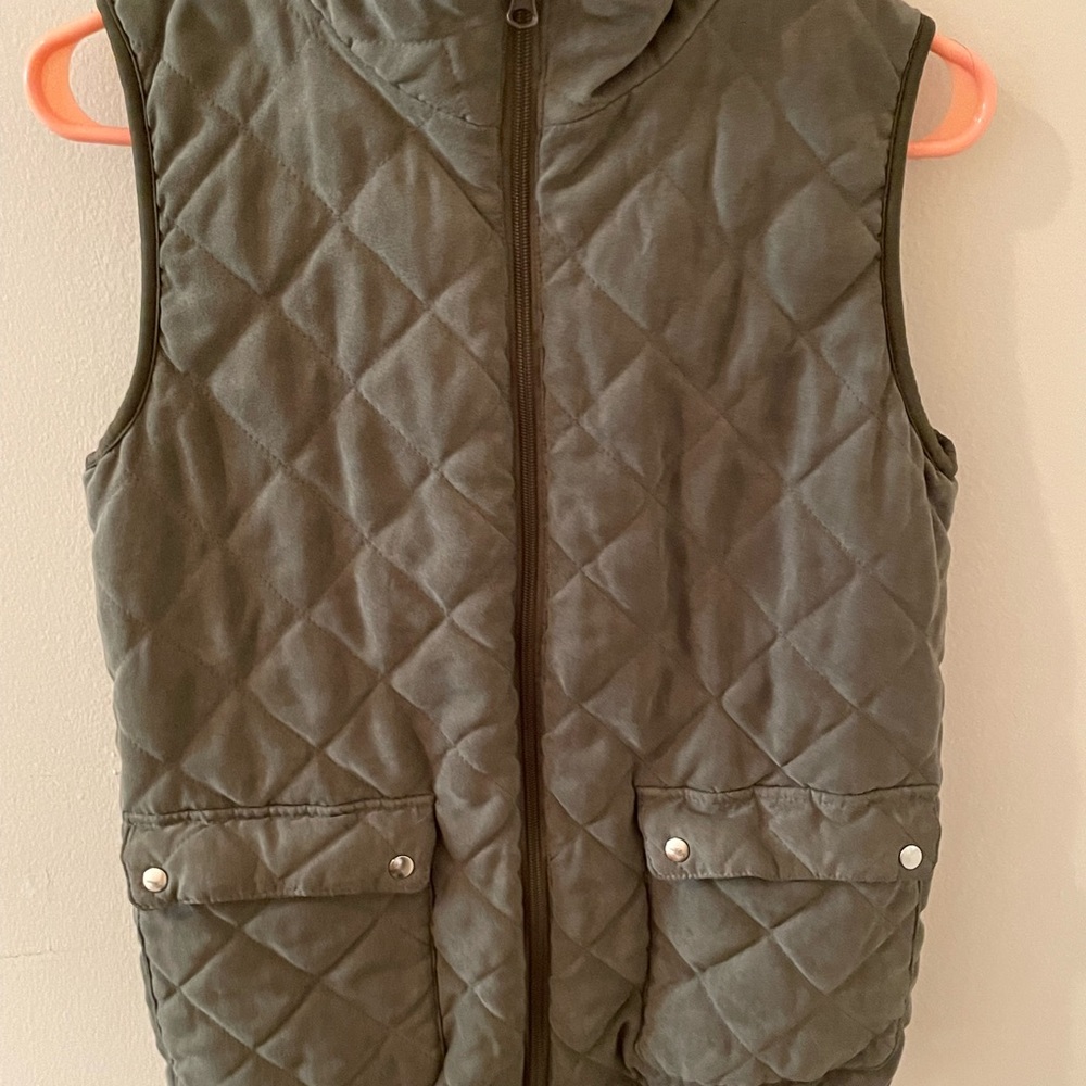 Reversible vest, green, Pink Lily, Size medium